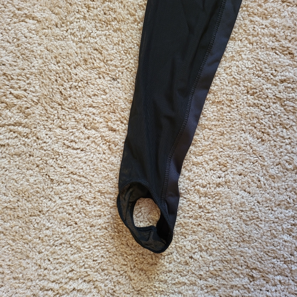 Mesh Stirrup Leggings Black Yoga Pants Size XS - Picture 5 of 5